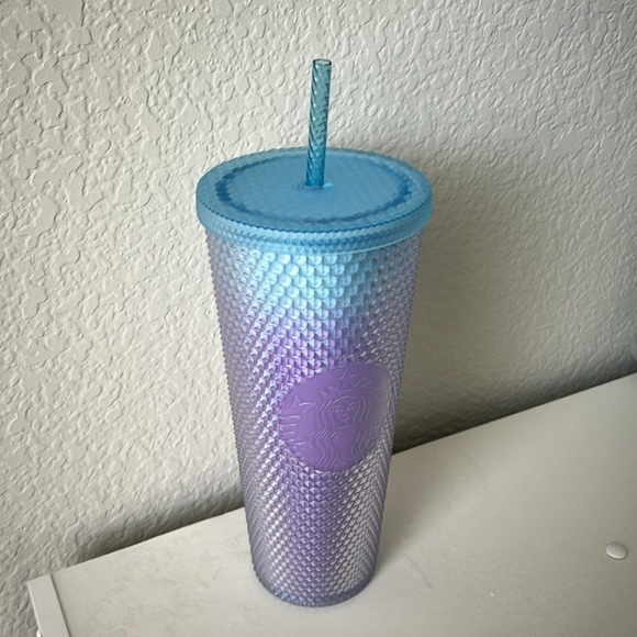 Starbucks Venti Studded Matte Mermaid Ombre Purple Blue Tumbler - Picture 2 of 6